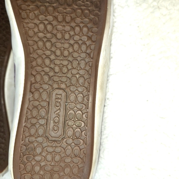 COACH Sherpa- Sz 8.5 Purple Logo Slip-On Sneaker- Shimmery w/Plenty of Life Left - Picture 8 of 9